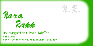 nora rapp business card